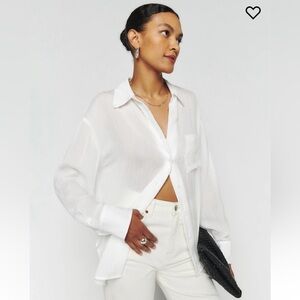NWT Reformation Will Oversized Shirt Crinkle White XS